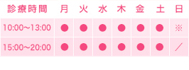 堺市中区WING鍼灸整骨院の診察時間表